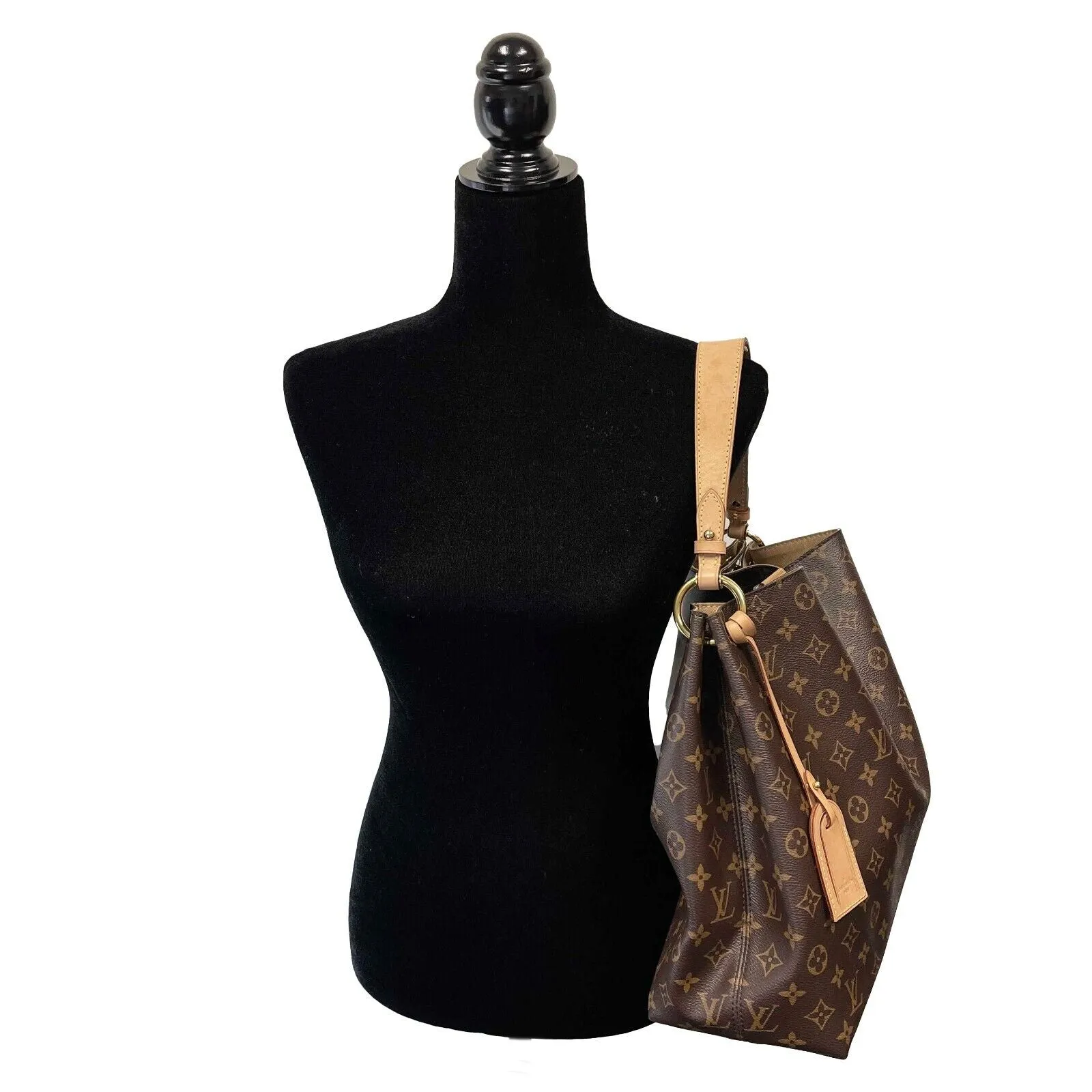 Louis Vuitton - Graceful MM - Brown/Beige Canvas Monogram Shoulder Bag