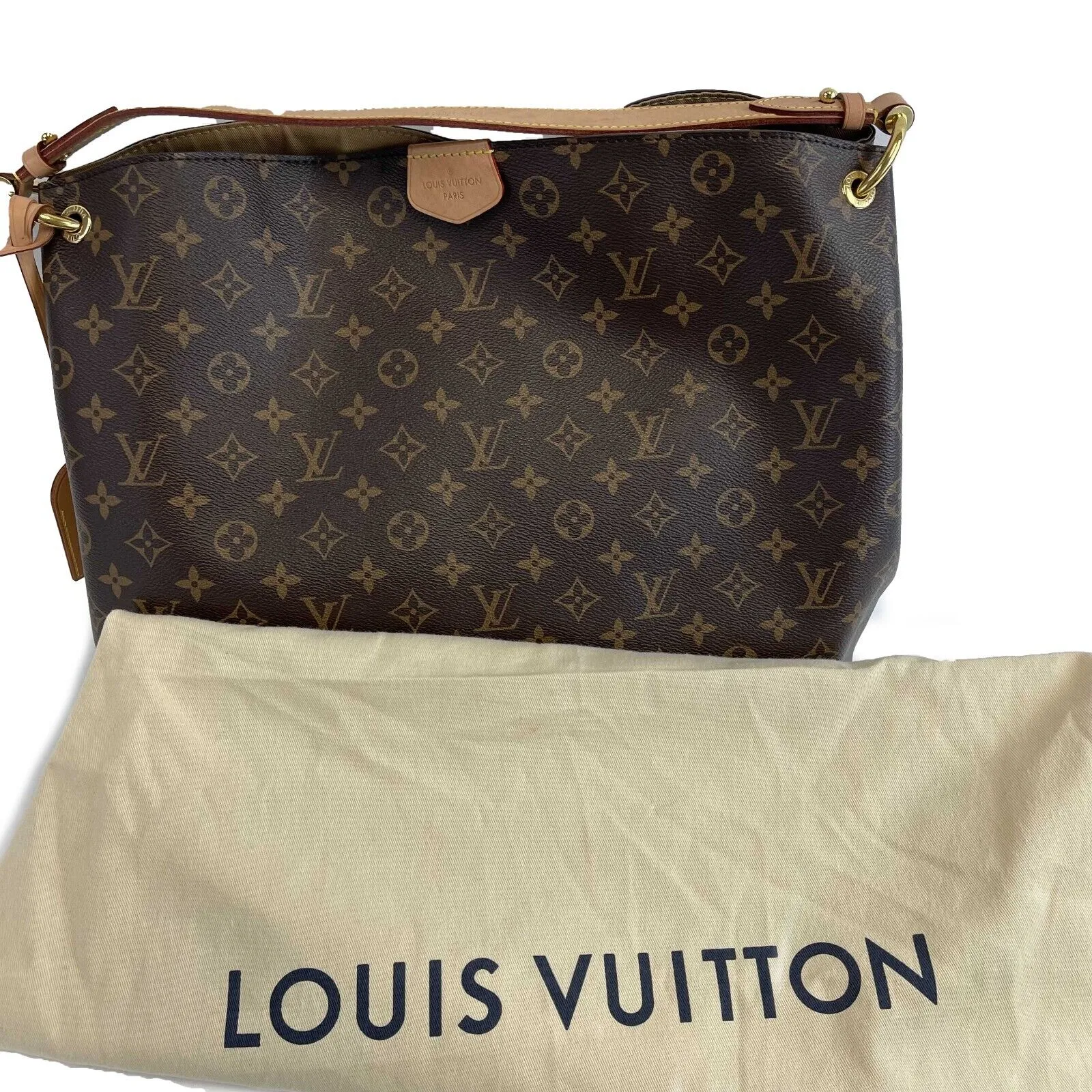 Louis Vuitton - Graceful MM - Brown/Beige Canvas Monogram Shoulder Bag