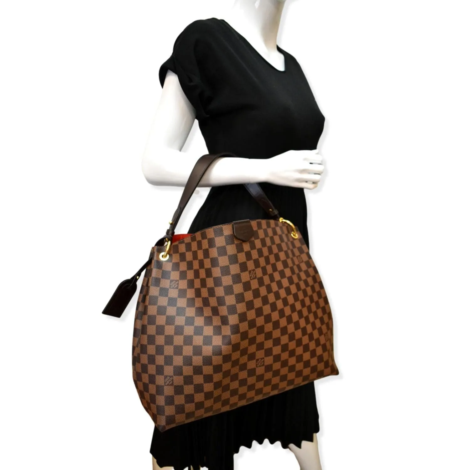 LOUIS VUITTON Graceful MM Damier Ebene Shoulder Bag Brown - Hot Deals