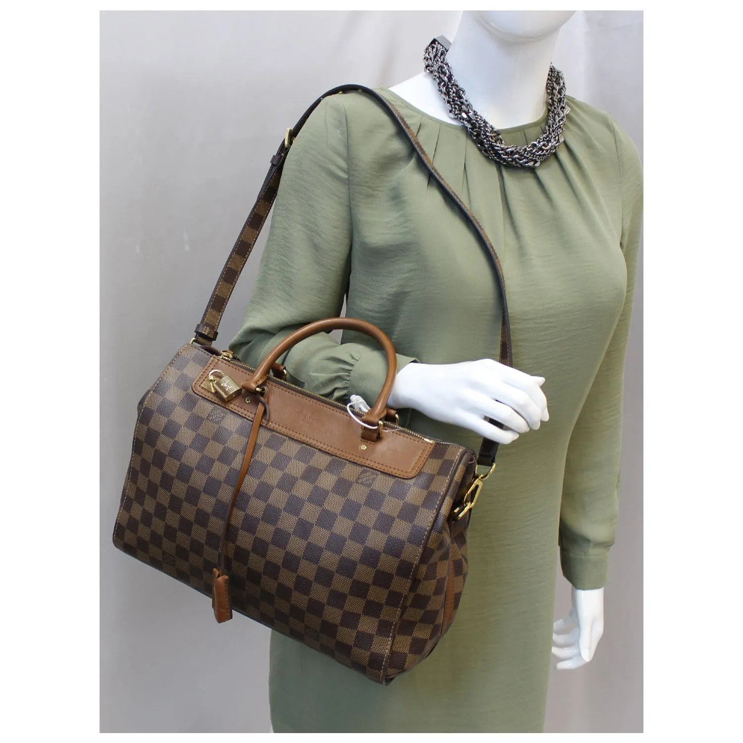 LOUIS VUITTON Greenwich Damier Ebene Shoulder Handbag