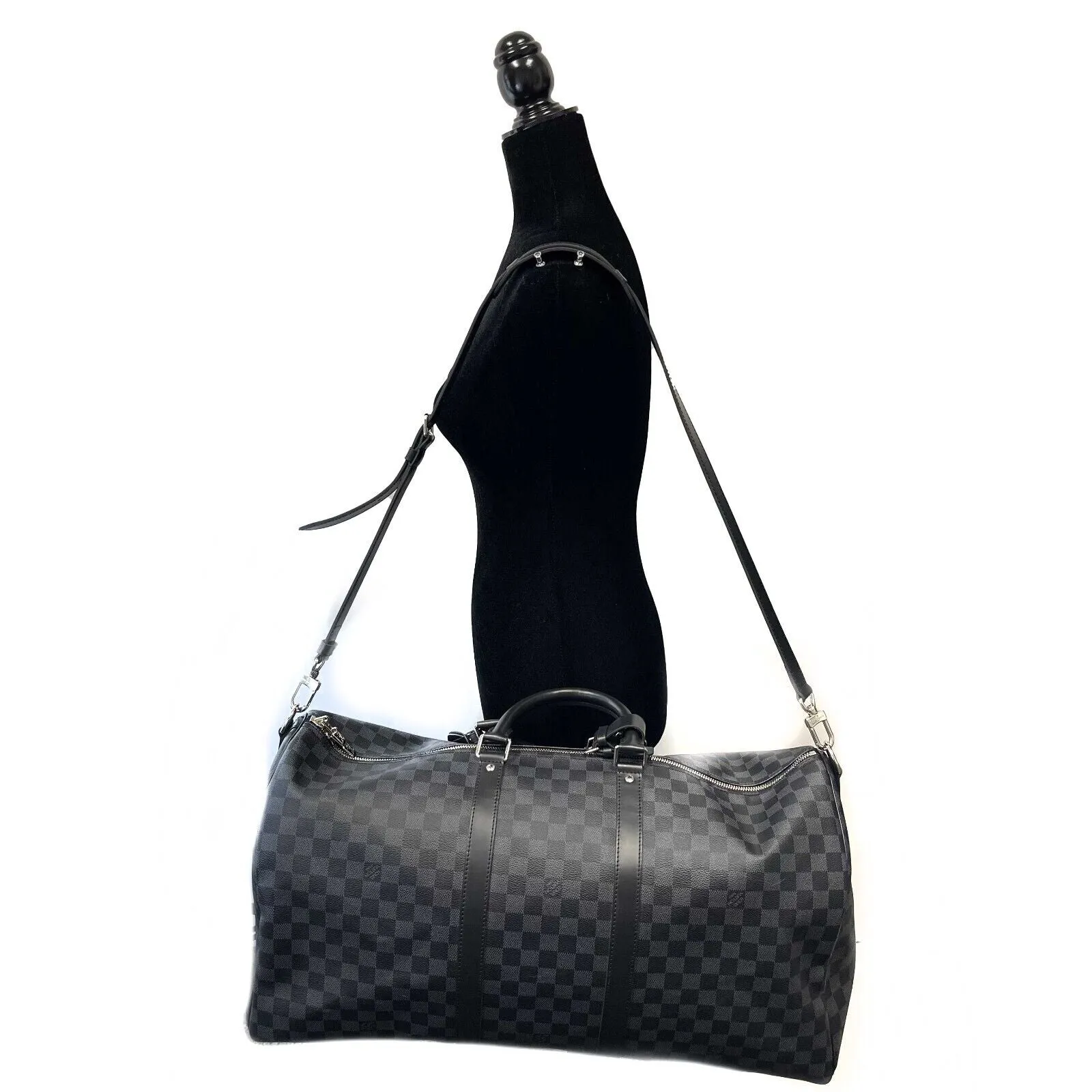Louis Vuitton - Keepall 55 Bandouliere Damier Graphite Canvas Top Handle / Strap