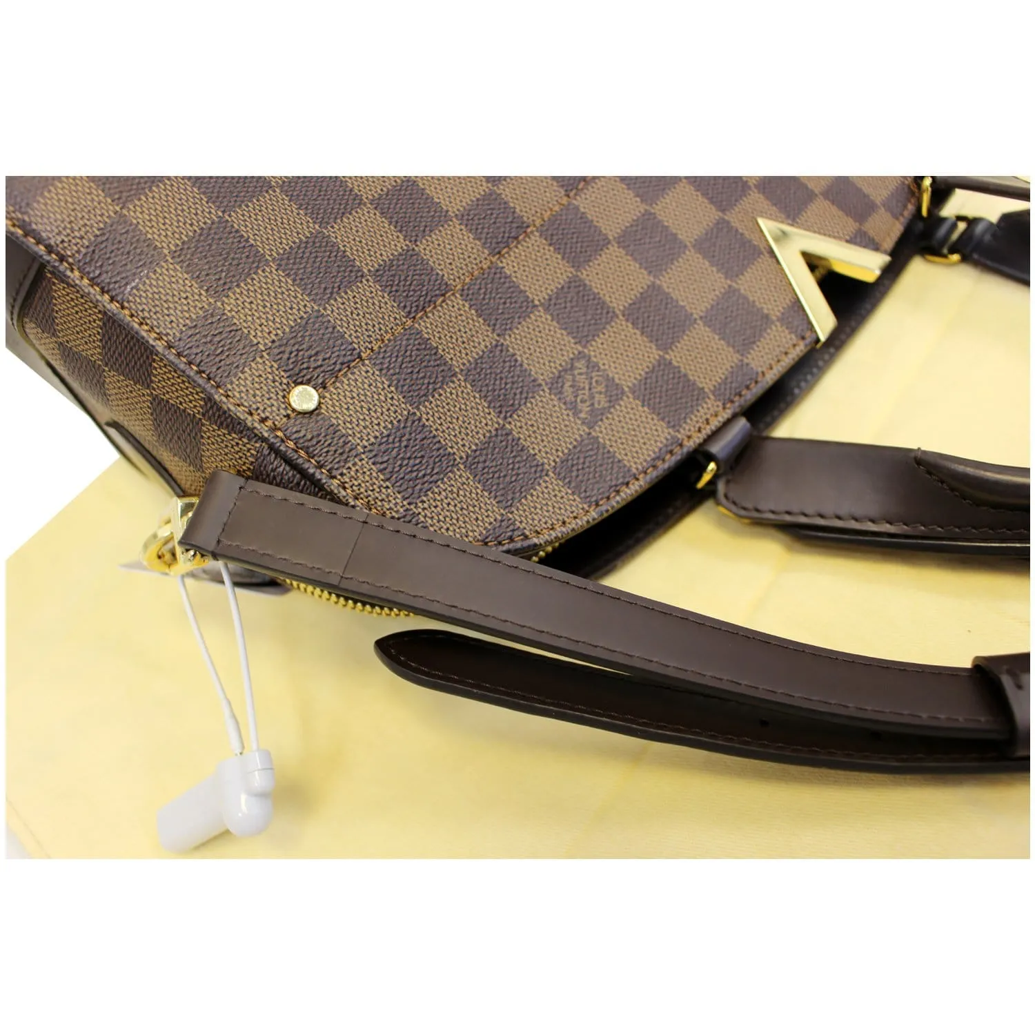 LOUIS VUITTON Kensington Bowling Damier Ebene Shoulder Handbag
