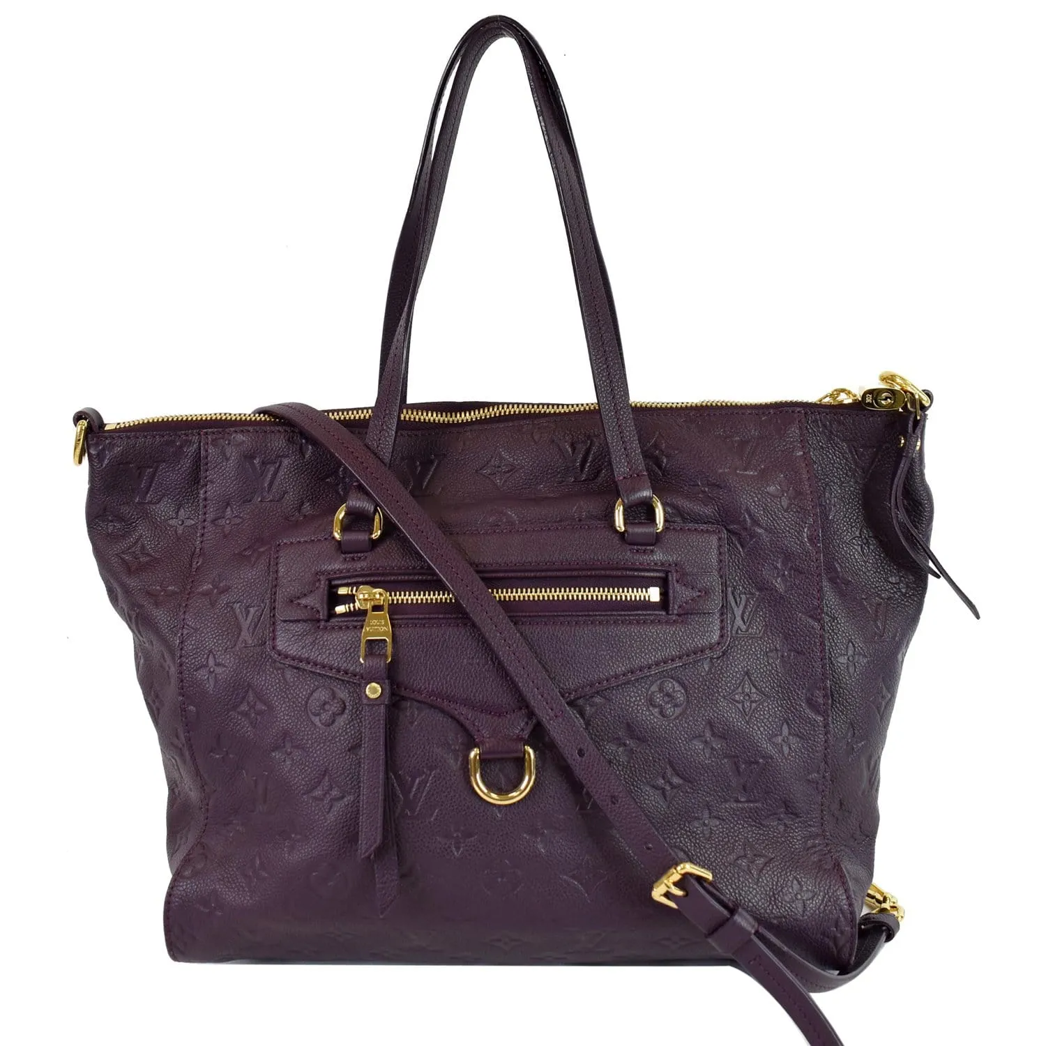 LOUIS VUITTON Lumineuse PM Monogram Empreinte Leather Shoulder Bag Plum