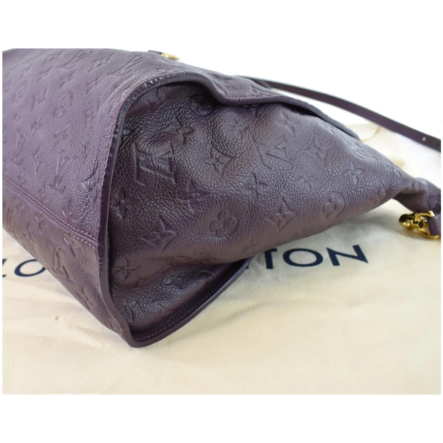 LOUIS VUITTON Lumineuse PM Monogram Empreinte Leather Shoulder Bag Plum