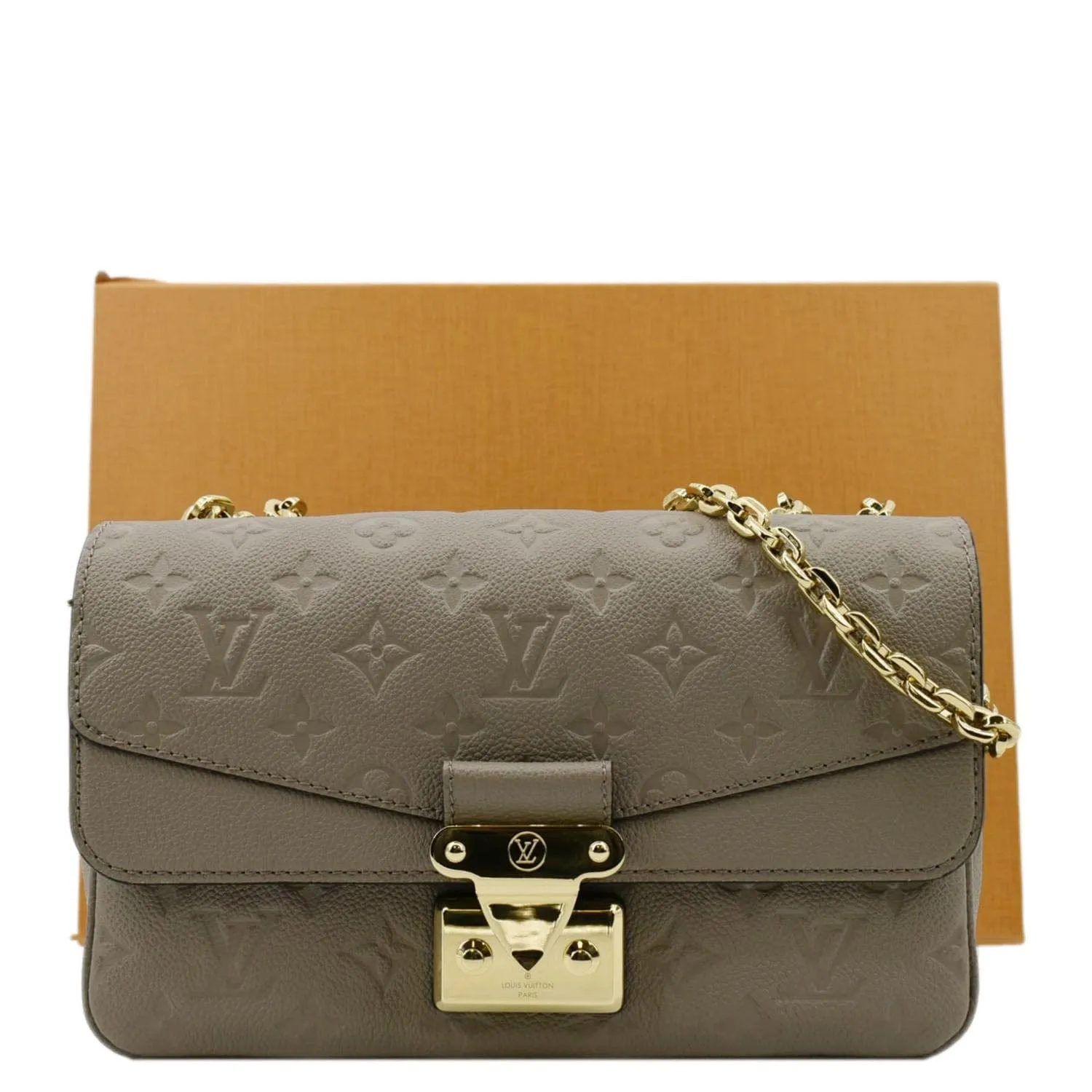 LOUIS VUITTON Marceau PM Monogram Empreinte Leather Shoulder Bag Turtledove
