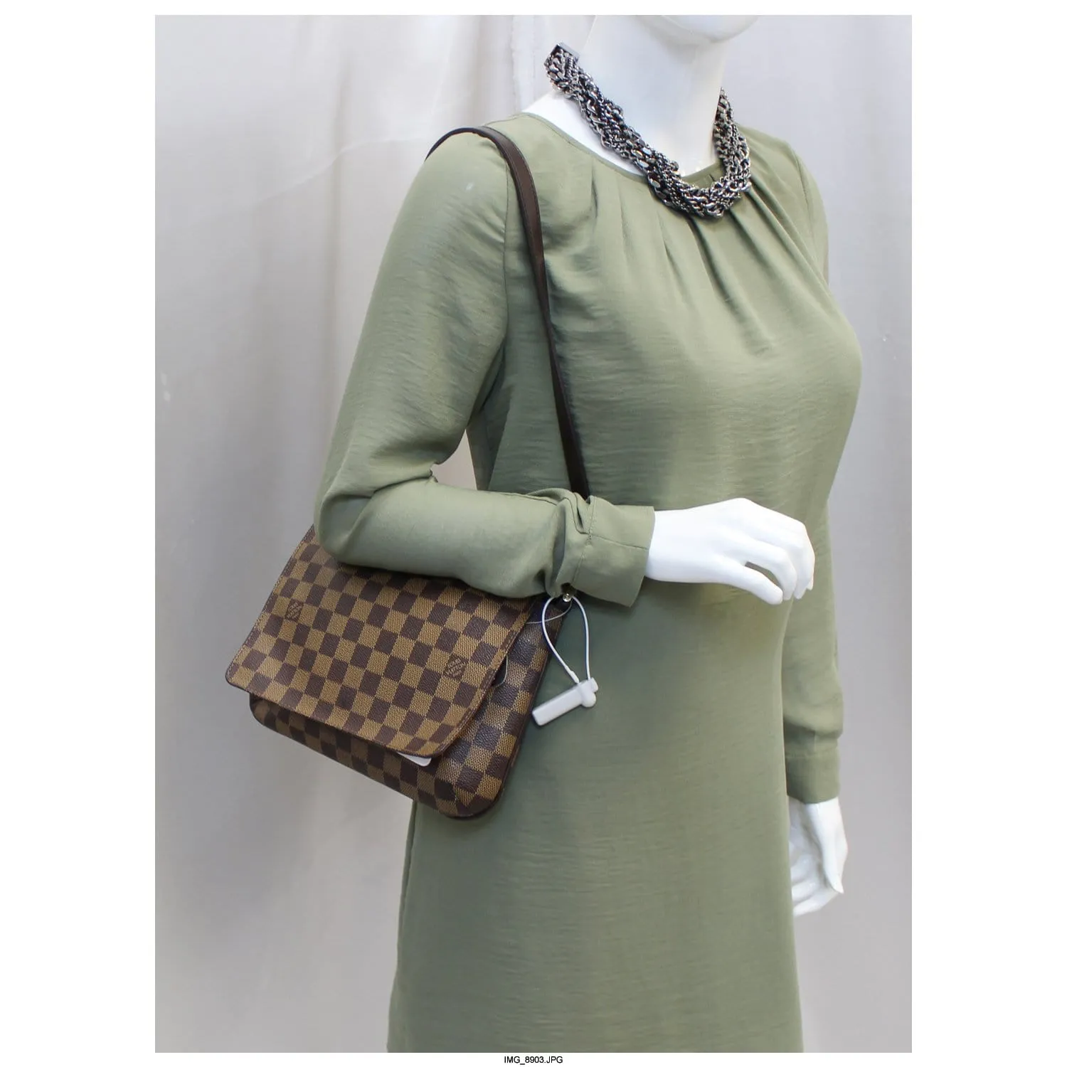 LOUIS VUITTON Musette Tango Damier Ebene Short Strap Shoulder Bag