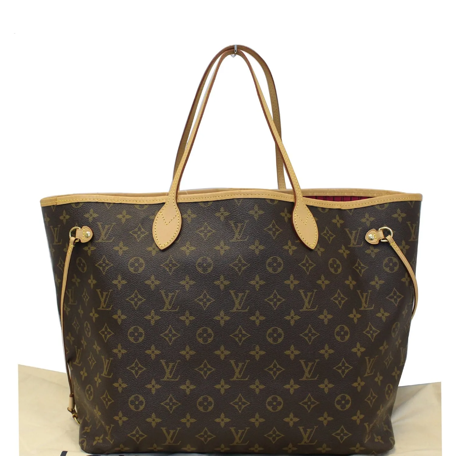 LOUIS VUITTON Neverfull GM Monogram Canvas Shoulder Bag Fuchsia