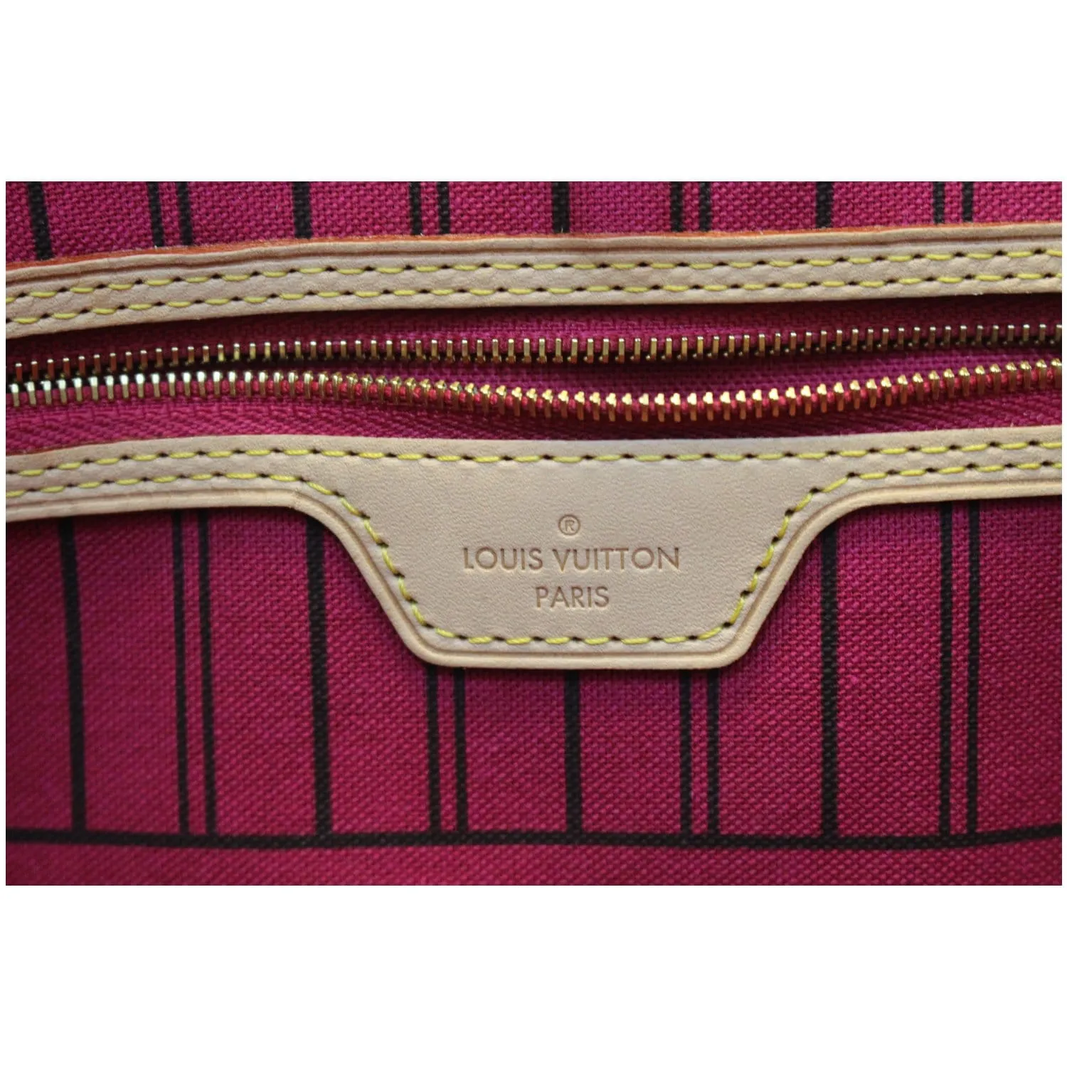 LOUIS VUITTON Neverfull GM Monogram Canvas Shoulder Bag Fuchsia