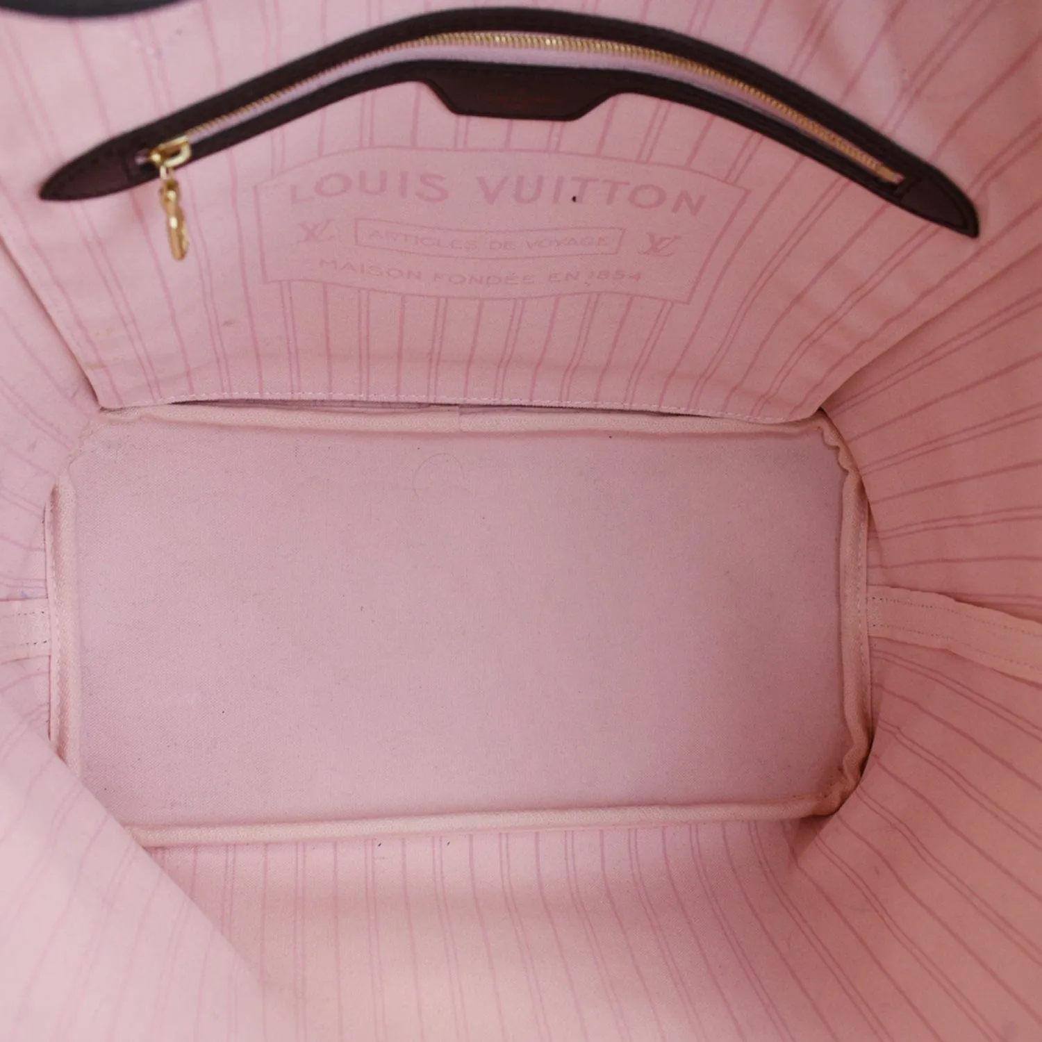 LOUIS VUITTON Neverfull MM Damier Ebene Tote Bag Brown