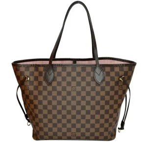 LOUIS VUITTON Neverfull MM Damier Ebene Tote Bag Brown