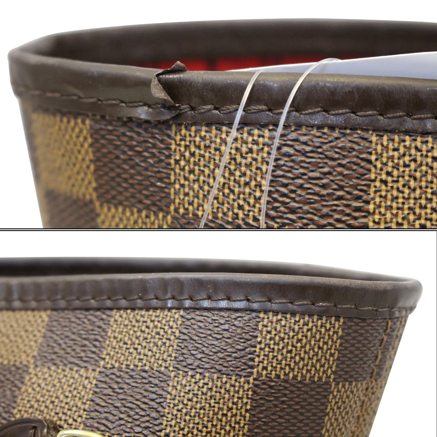 LOUIS VUITTON Neverfull MM Damier Ebene Tote Shoulder Bag