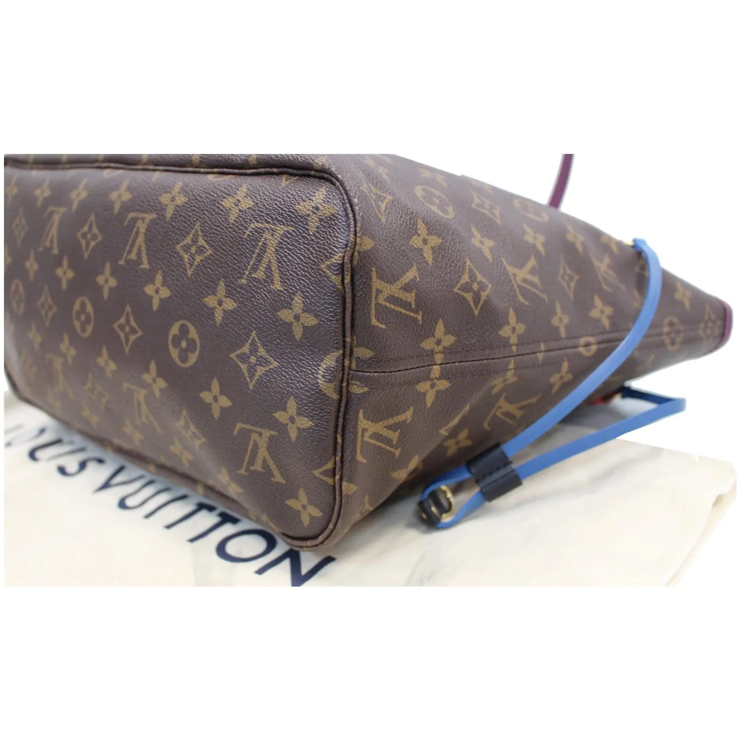 LOUIS VUITTON Neverfull MM Totem Monogram Canvas Tote Shoulder Bag Purple