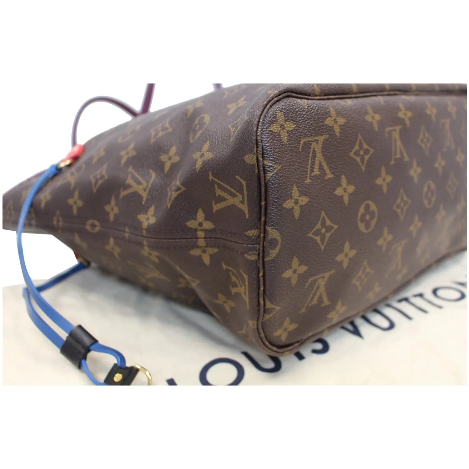 LOUIS VUITTON Neverfull MM Totem Monogram Canvas Tote Shoulder Bag Purple