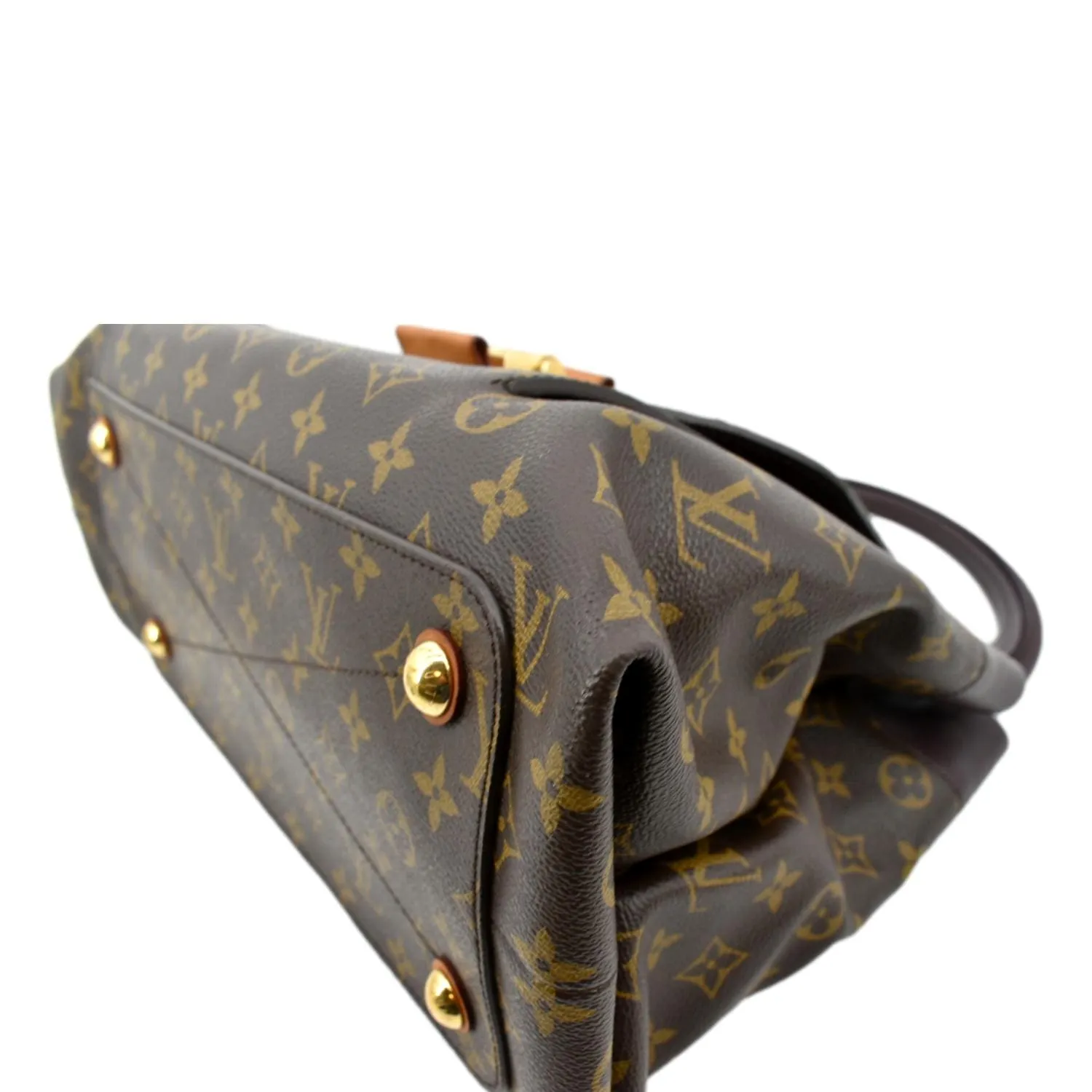 LOUIS VUITTON Olympe Monogram Canvas Satchel Shoulder Bag Brown