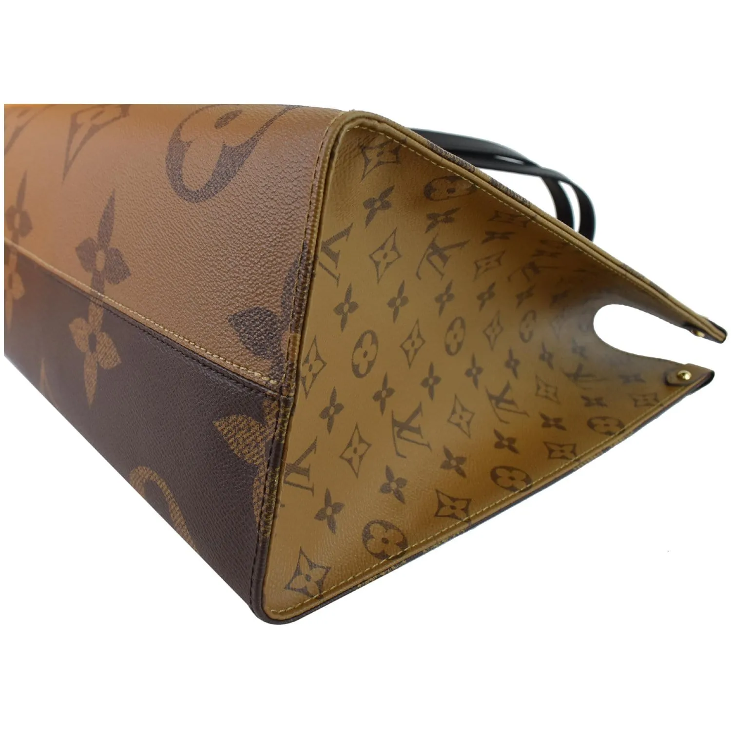 LOUIS VUITTON Onthego GM Reverse Monogram Giant Canvas Tote Shoulder Bag Brown