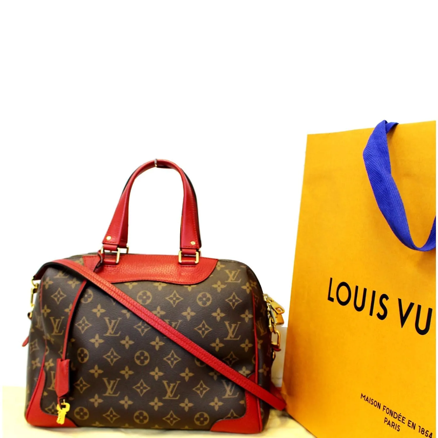 LOUIS VUITTON Retiro NM Monogram Canvas Shoulder Bag Coquelicot
