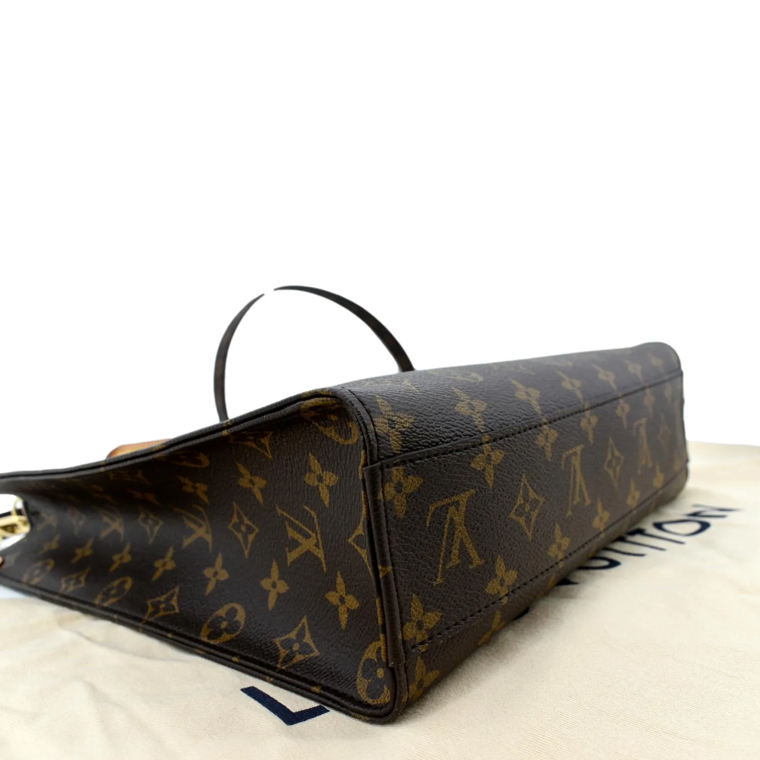 LOUIS VUITTON Sac Plat PM Monogram Canvas Tote Shoulder Bag Brown