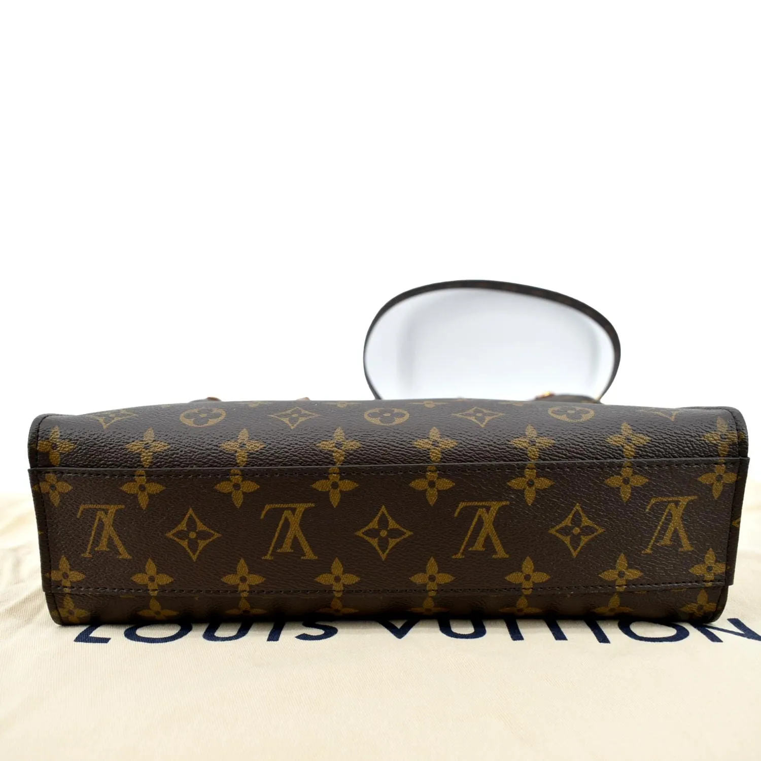 LOUIS VUITTON Sac Plat PM Monogram Canvas Tote Shoulder Bag Brown