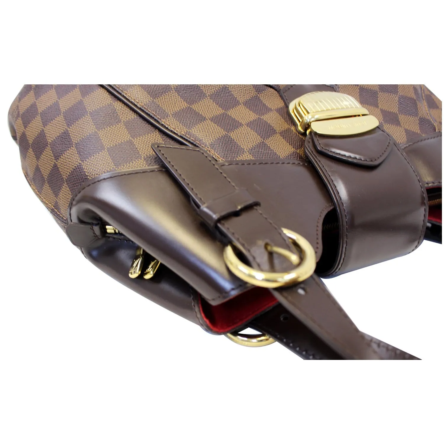 LOUIS VUITTON Sistina MM Damier Ebene Shoulder Bag Brown