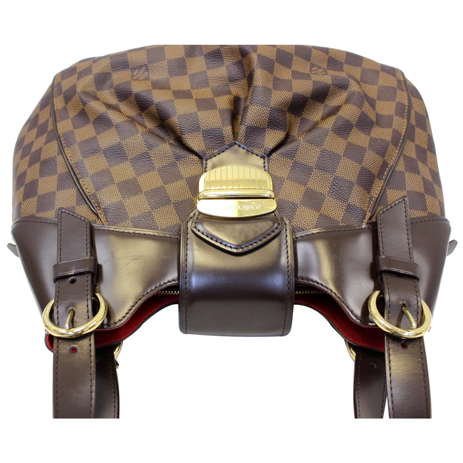 LOUIS VUITTON Sistina MM Damier Ebene Shoulder Bag Brown