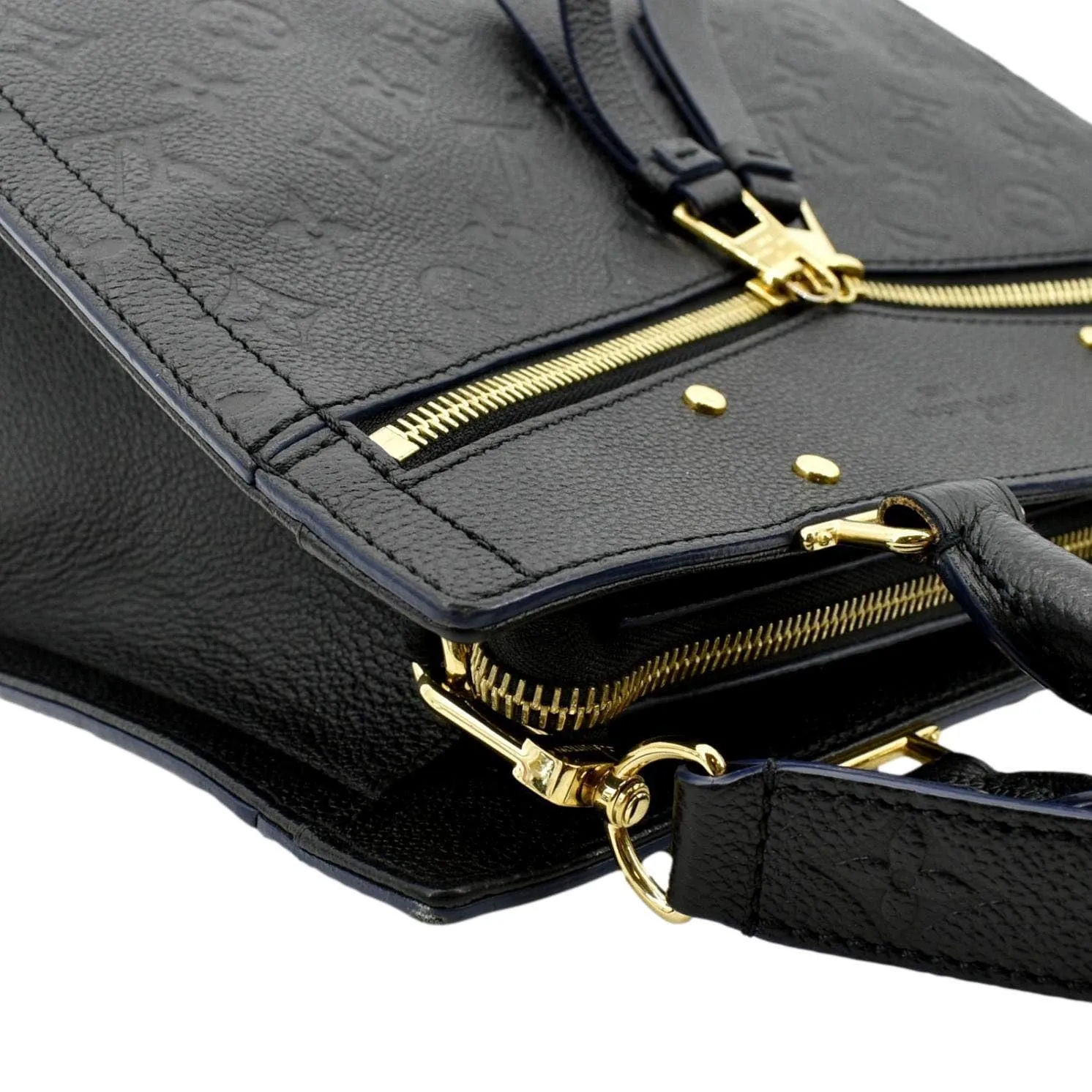 LOUIS VUITTON Sully PM Monogram Empreinte Leather Shoulder Bag Black