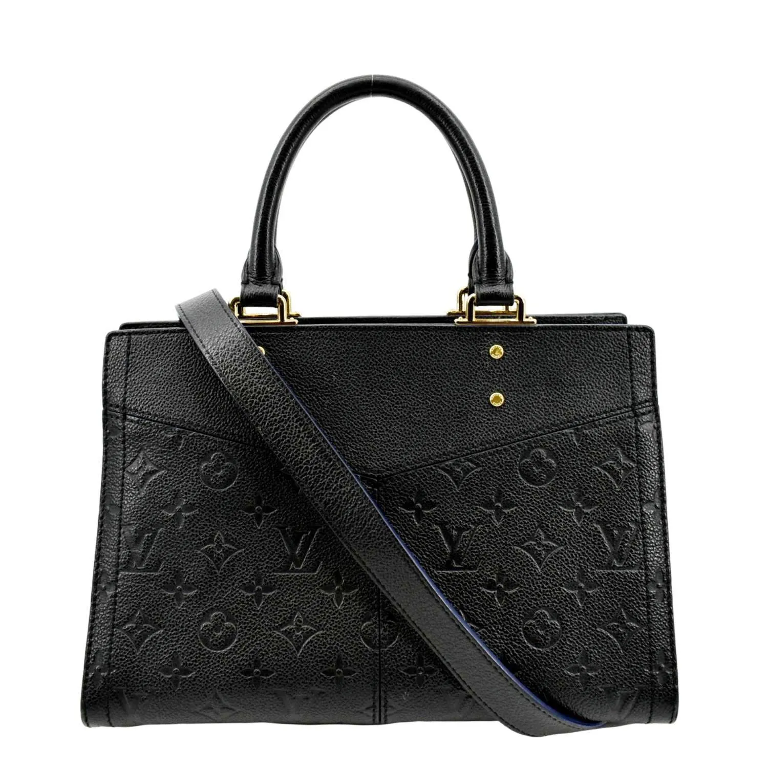LOUIS VUITTON Sully PM Monogram Empreinte Leather Shoulder Bag Black