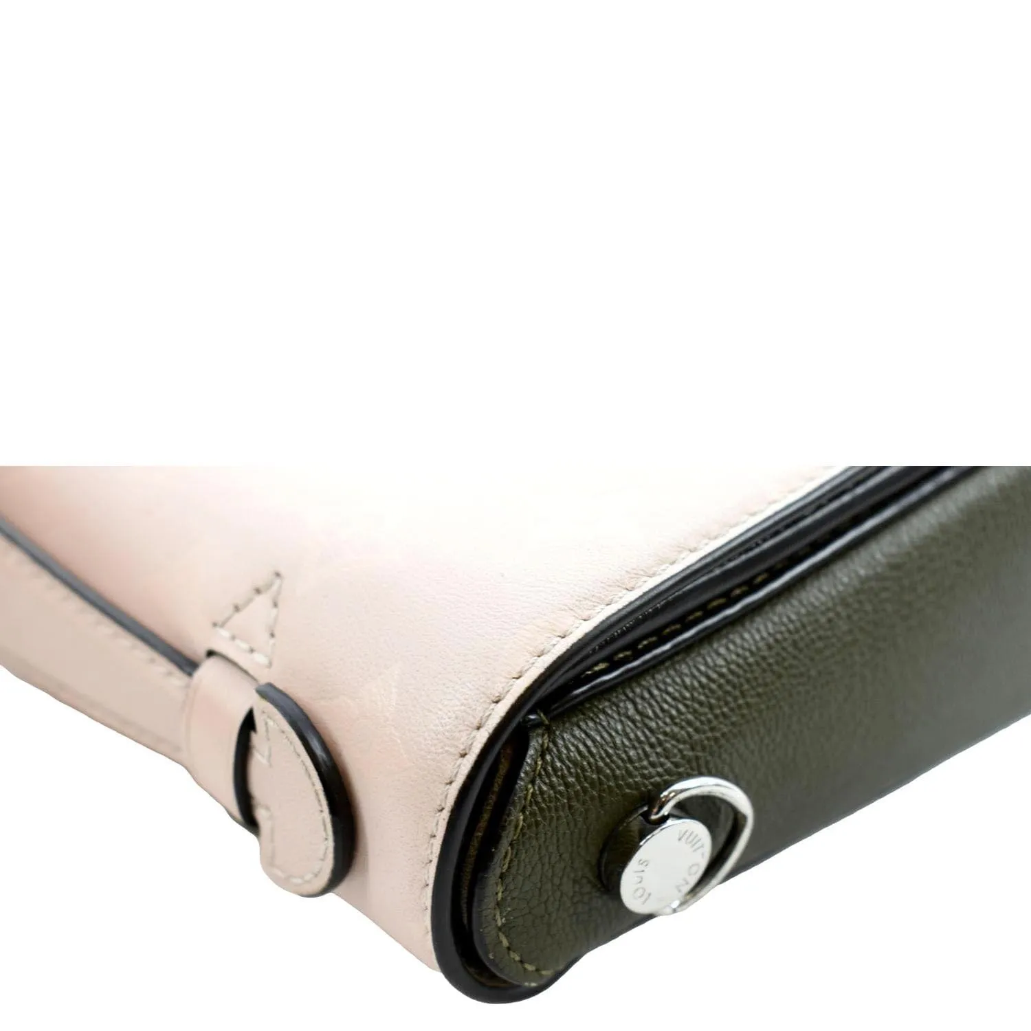 LOUIS VUITTON Very Calfskin Leather Saddle Shoulder Bag Khaki Green