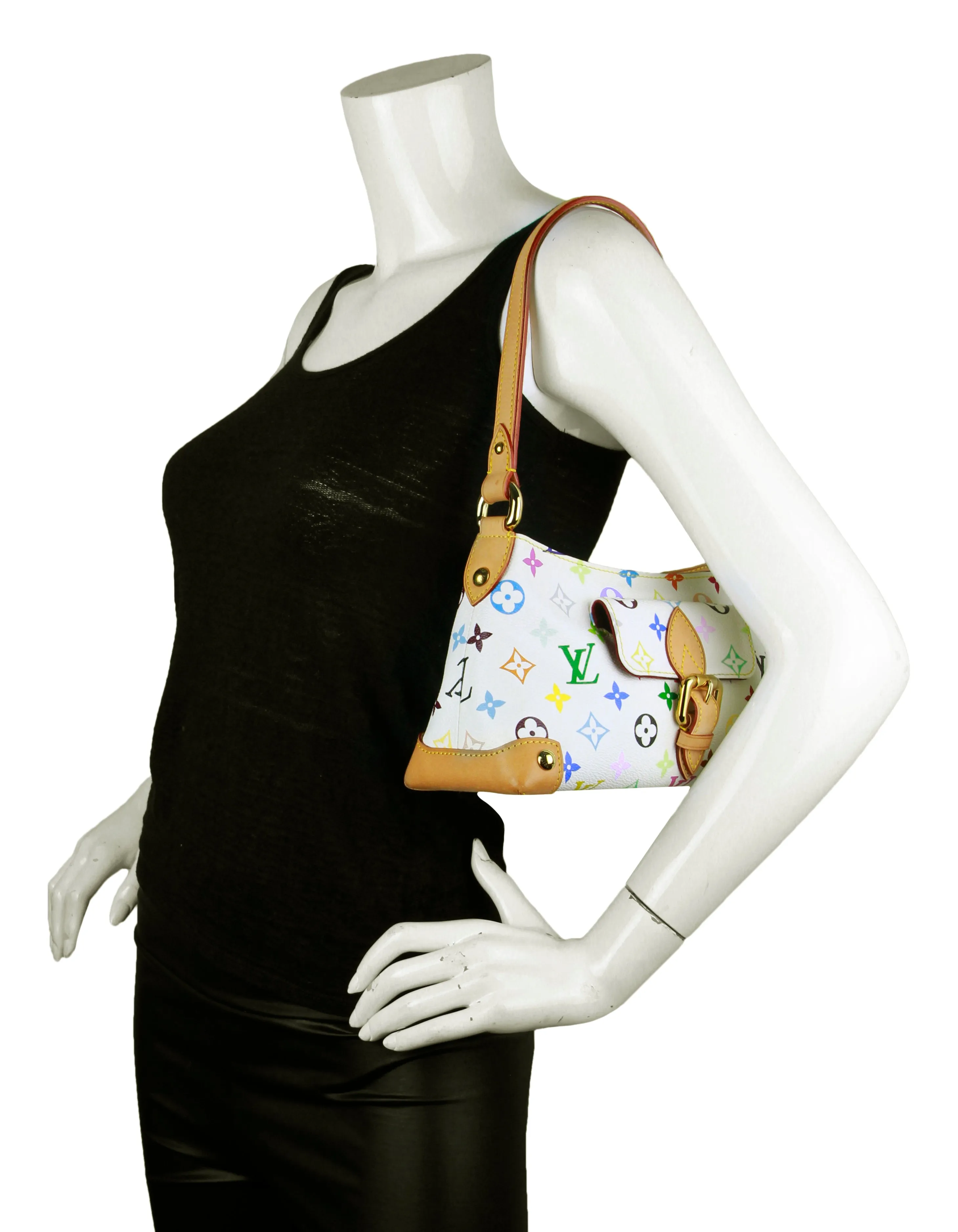 Louis Vuitton White Multicolor Monogram Eliza Shoulder Bag