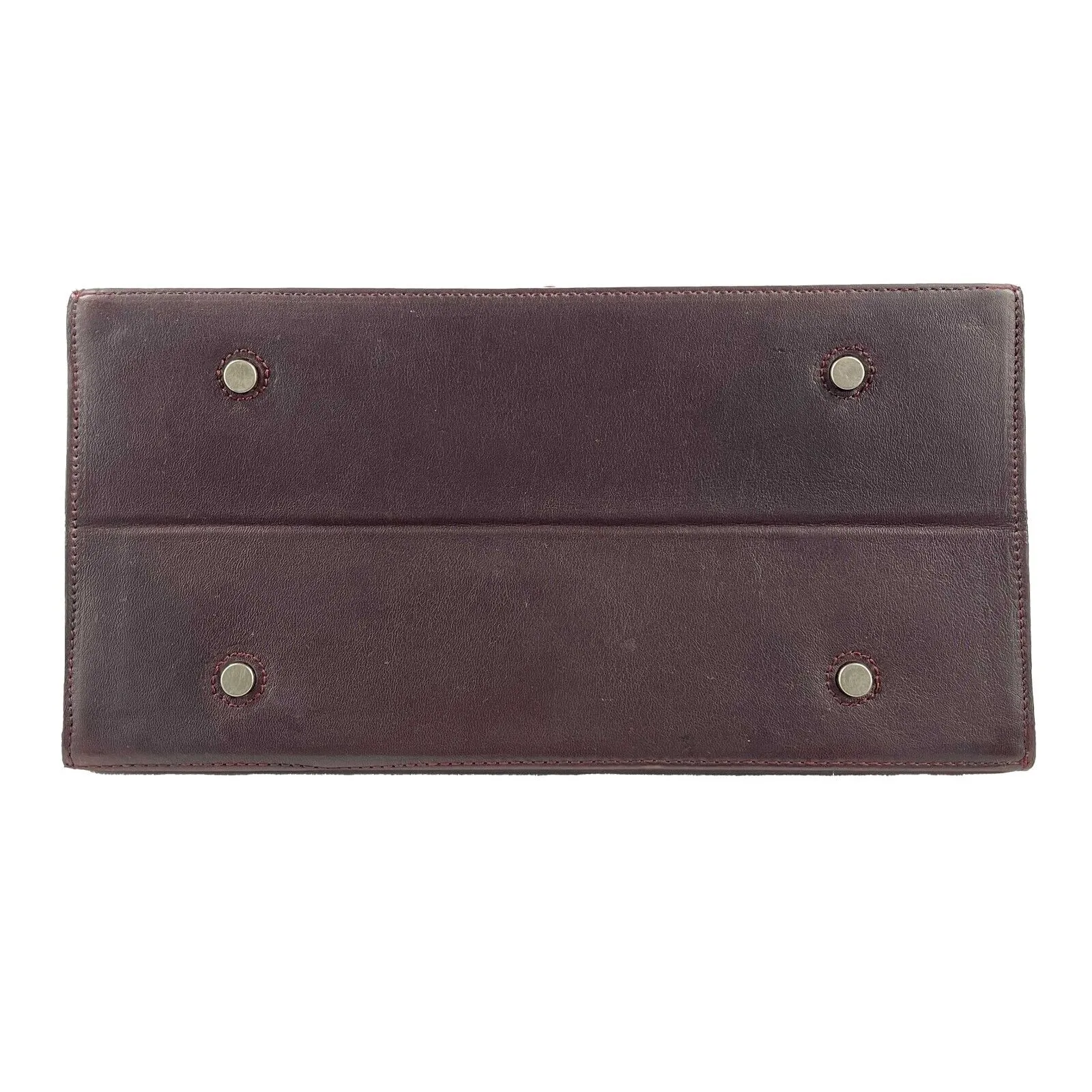 Maison Martin Margiela - Burgundy Leather Icons Shopping Tote / Clutch