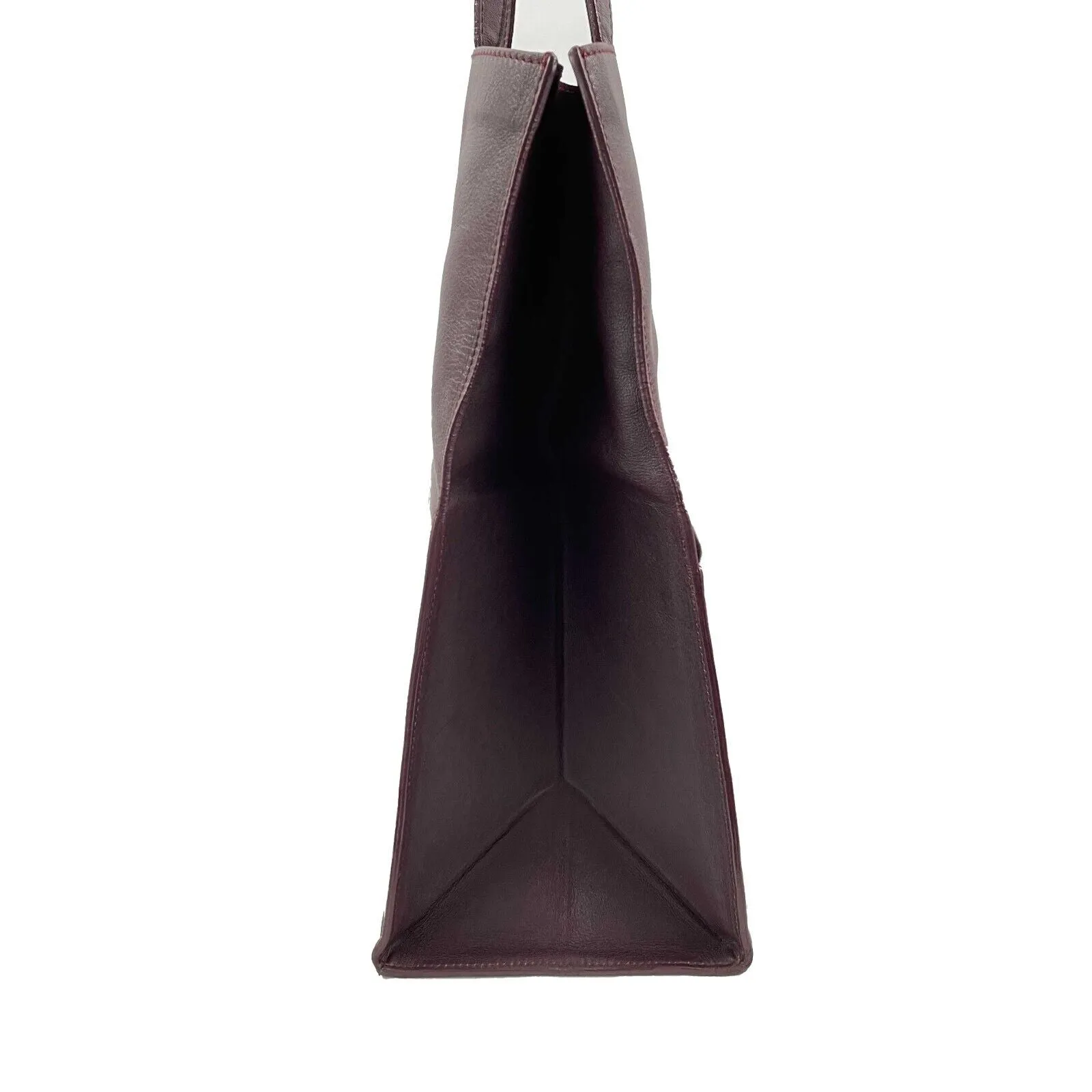 Maison Martin Margiela - Burgundy Leather Icons Shopping Tote / Clutch