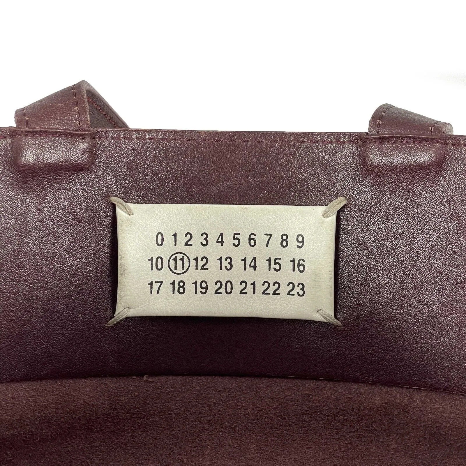 Maison Martin Margiela - Burgundy Leather Icons Shopping Tote / Clutch