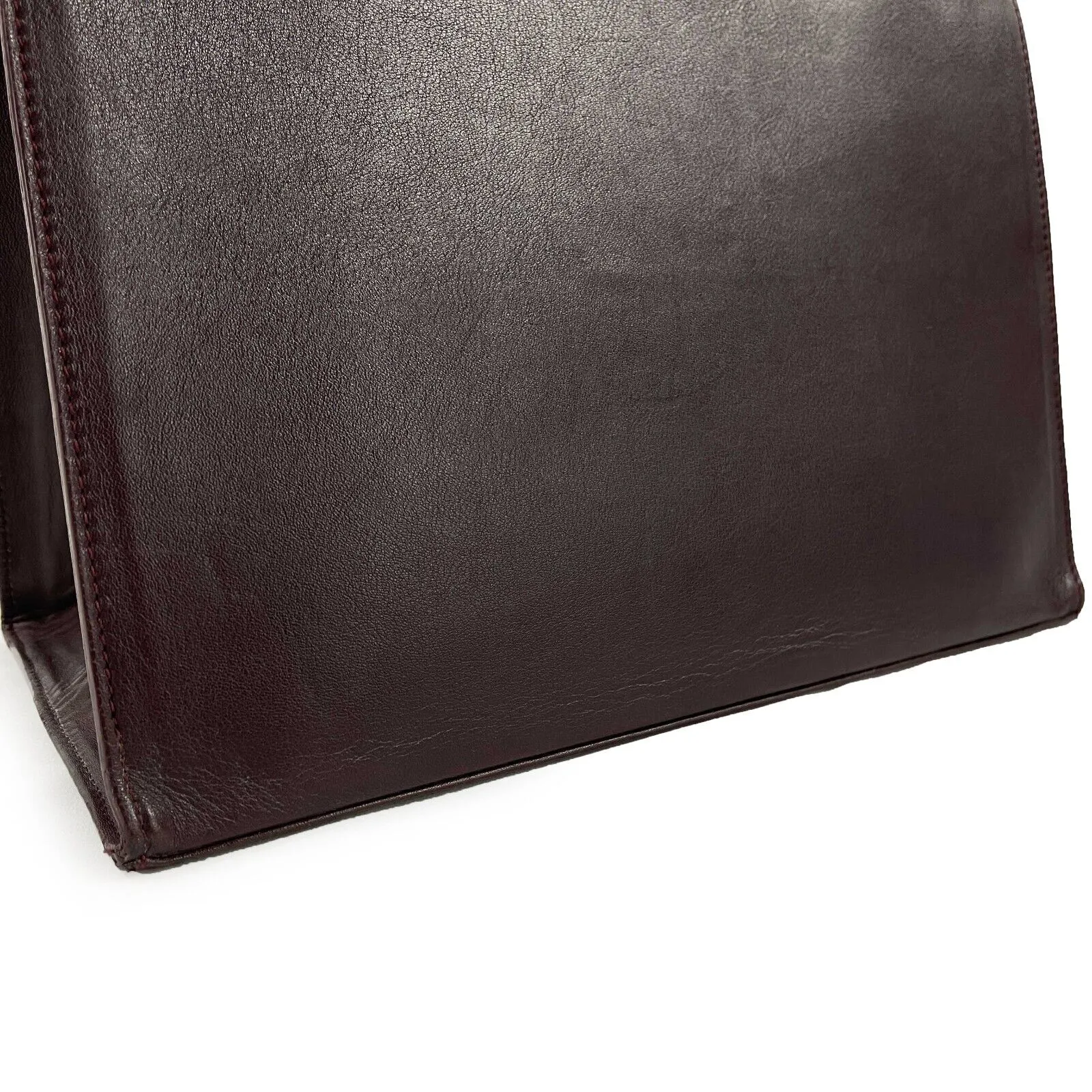 Maison Martin Margiela - Burgundy Leather Icons Shopping Tote / Clutch