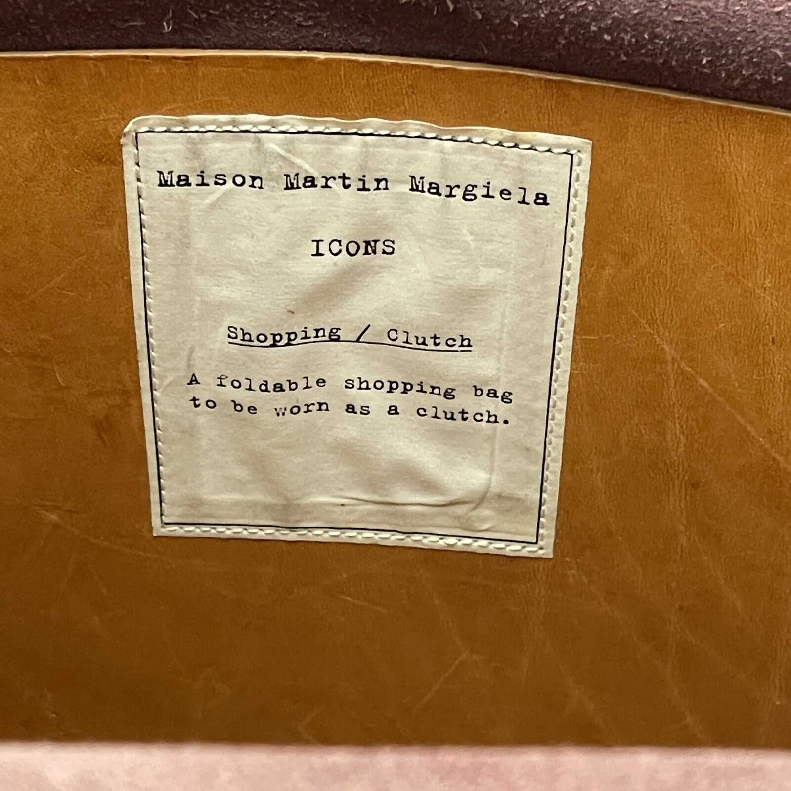 Maison Martin Margiela - Burgundy Leather Icons Shopping Tote / Clutch
