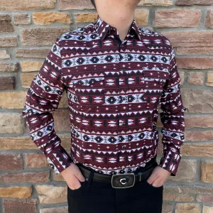 Manuel Aztec Burgundy Shirt