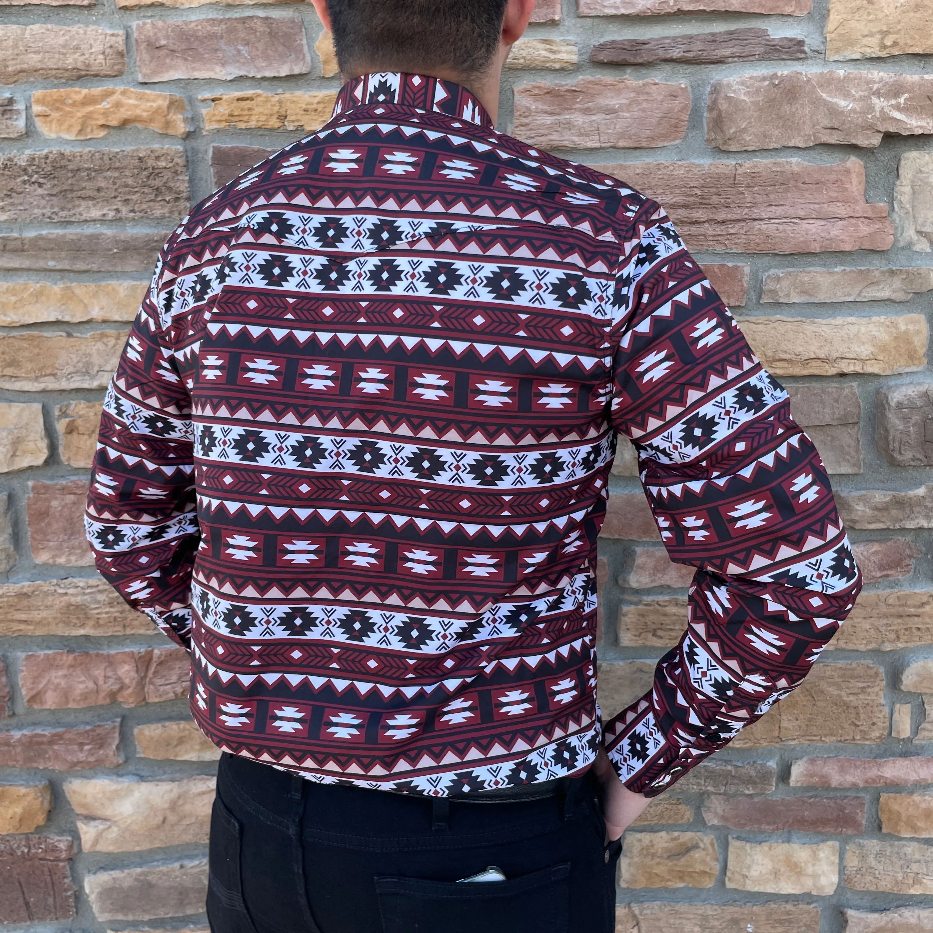 Manuel Aztec Burgundy Shirt
