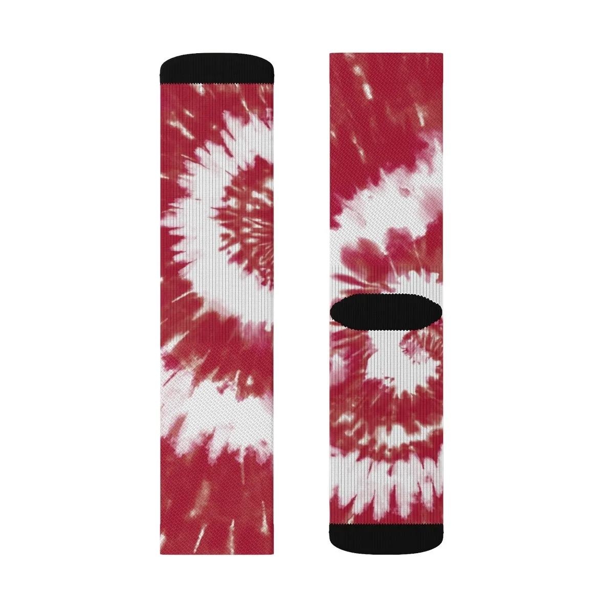 Maroon & White Tie Dye Adult Crew Socks