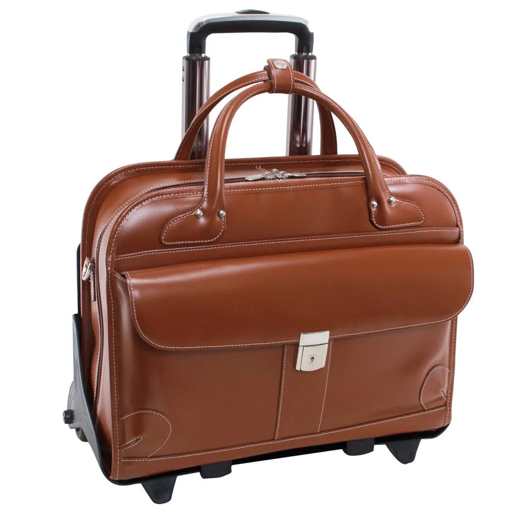 McKleinUSA Lakewood Leather Removable Wheel 15" Laptop Case