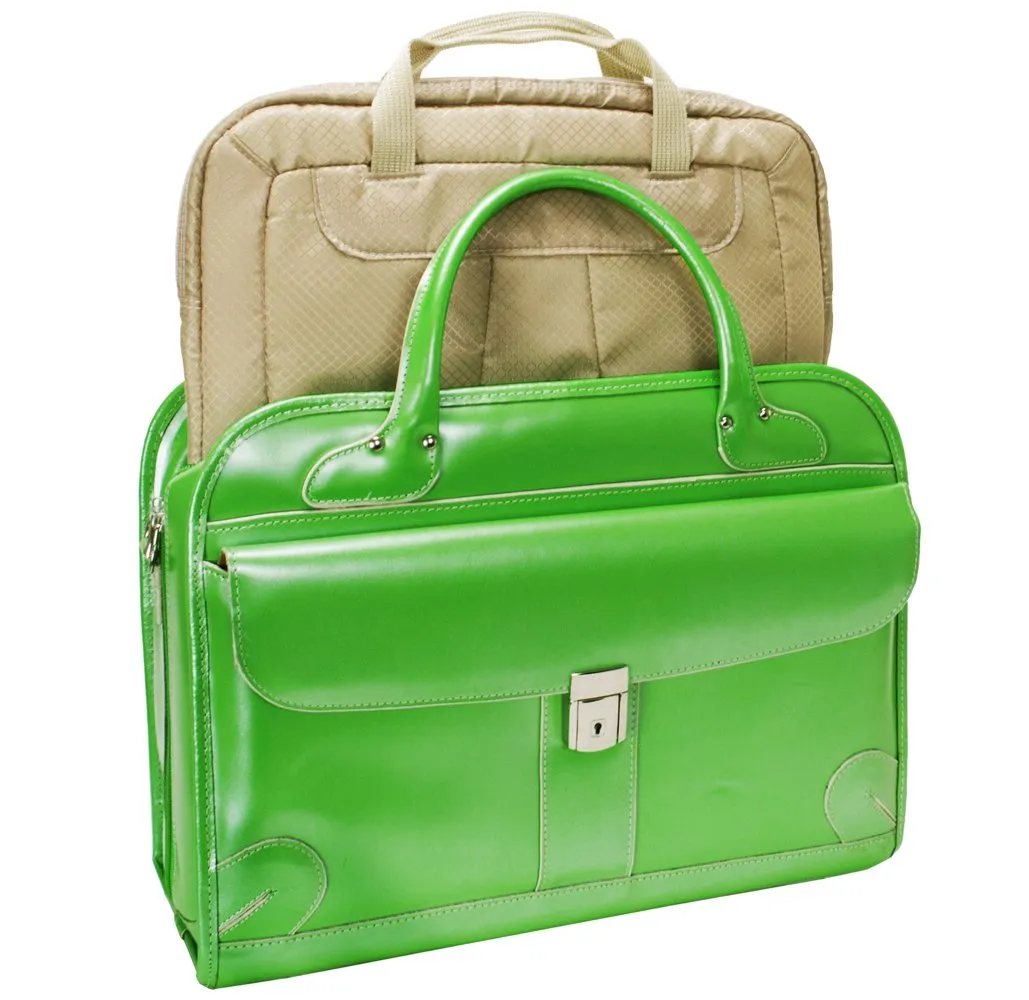 McKleinUSA Lakewood Leather Removable Wheel 15" Laptop Case