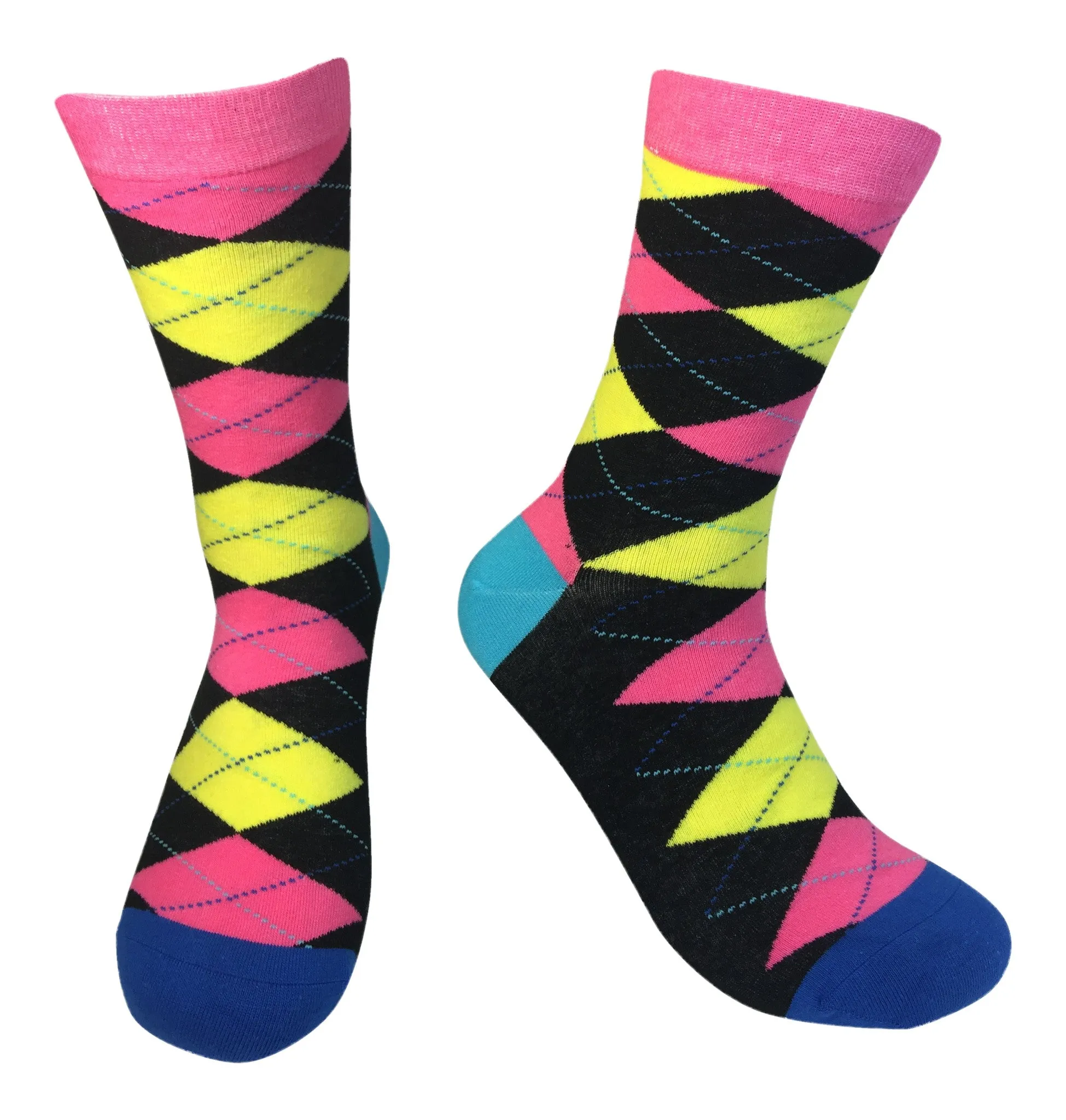 Men Novelty Fashion Dress Socks-5 Pair Fancy Power Sock-Fun Colorful Theme Socks