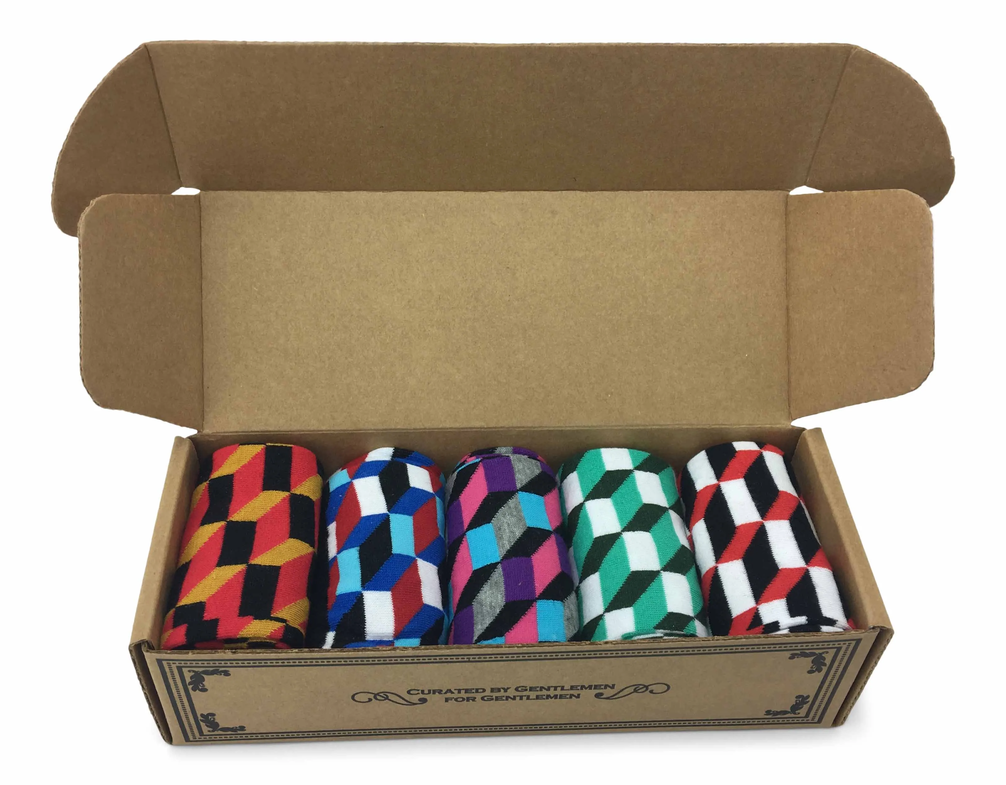 Men Novelty Fashion Dress Socks-5 Pair Fancy Power Sock-Fun Colorful Theme Socks