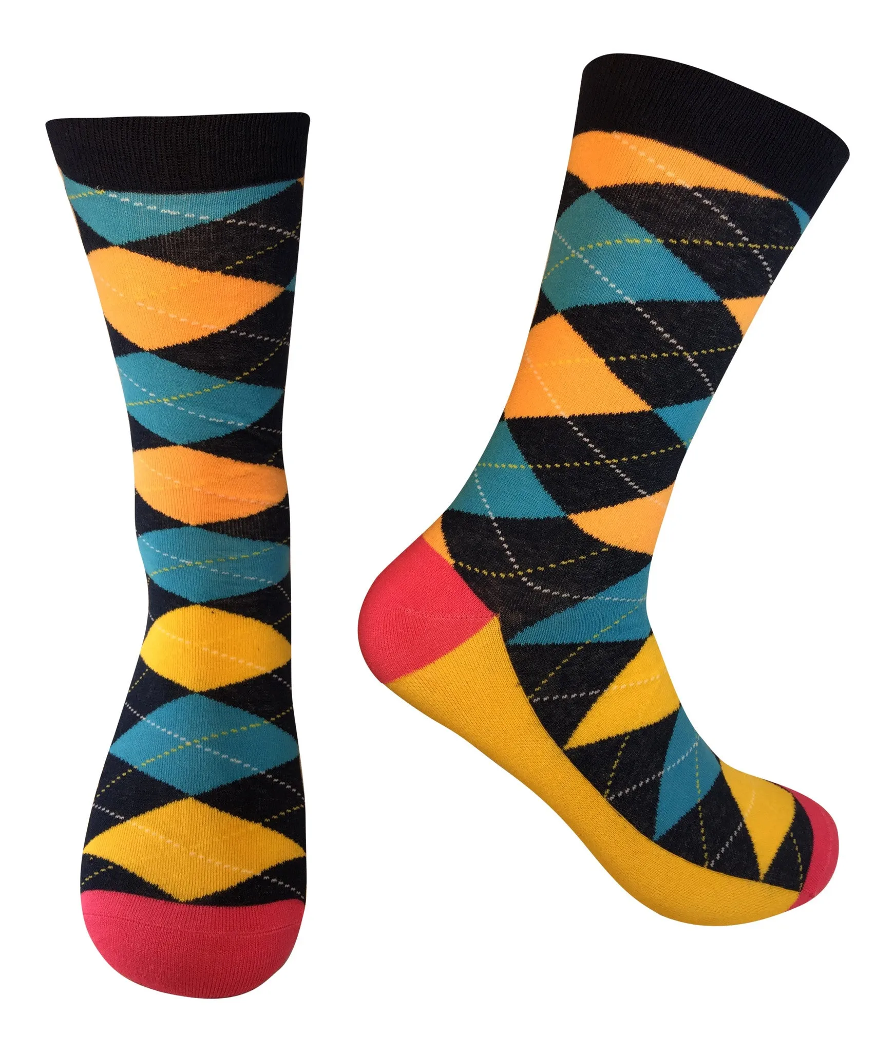 Men Novelty Fashion Dress Socks-5 Pair Fancy Power Sock-Fun Colorful Theme Socks