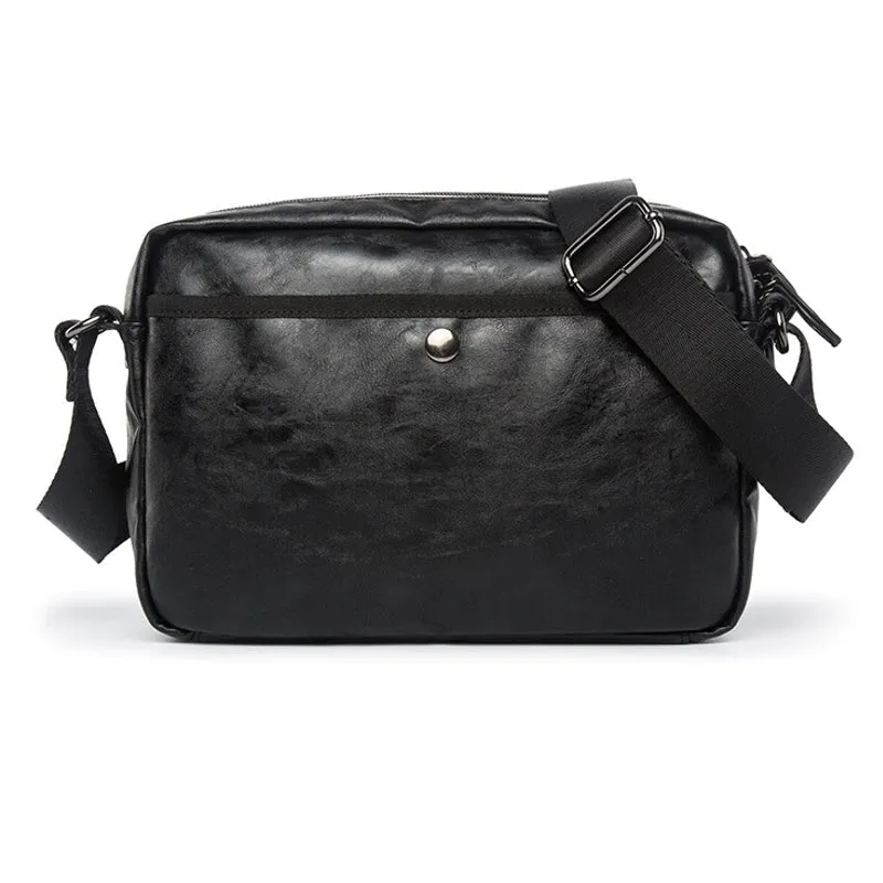 Men Retro Headphone Hole Design Waterproof Work Bag Crossbody Bags