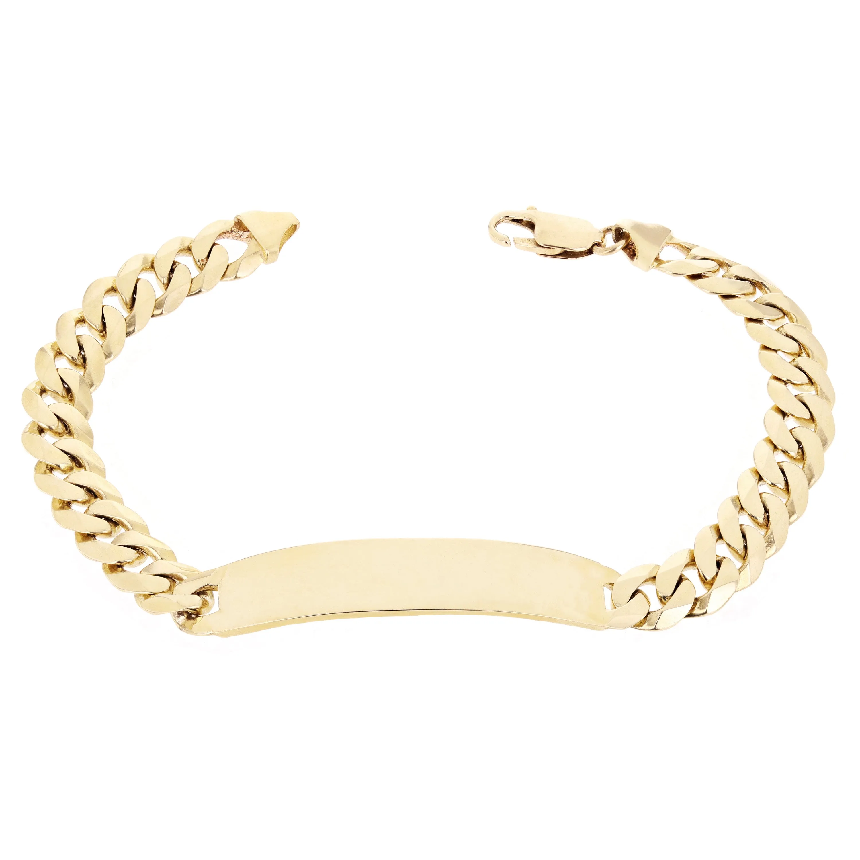 Men's 14k Yellow Gold Cuban ID Bracelet 8.5" 9.2mm 28.5 grams