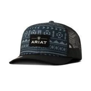 Men's Ariat Navy Southwestern Print Ballcap