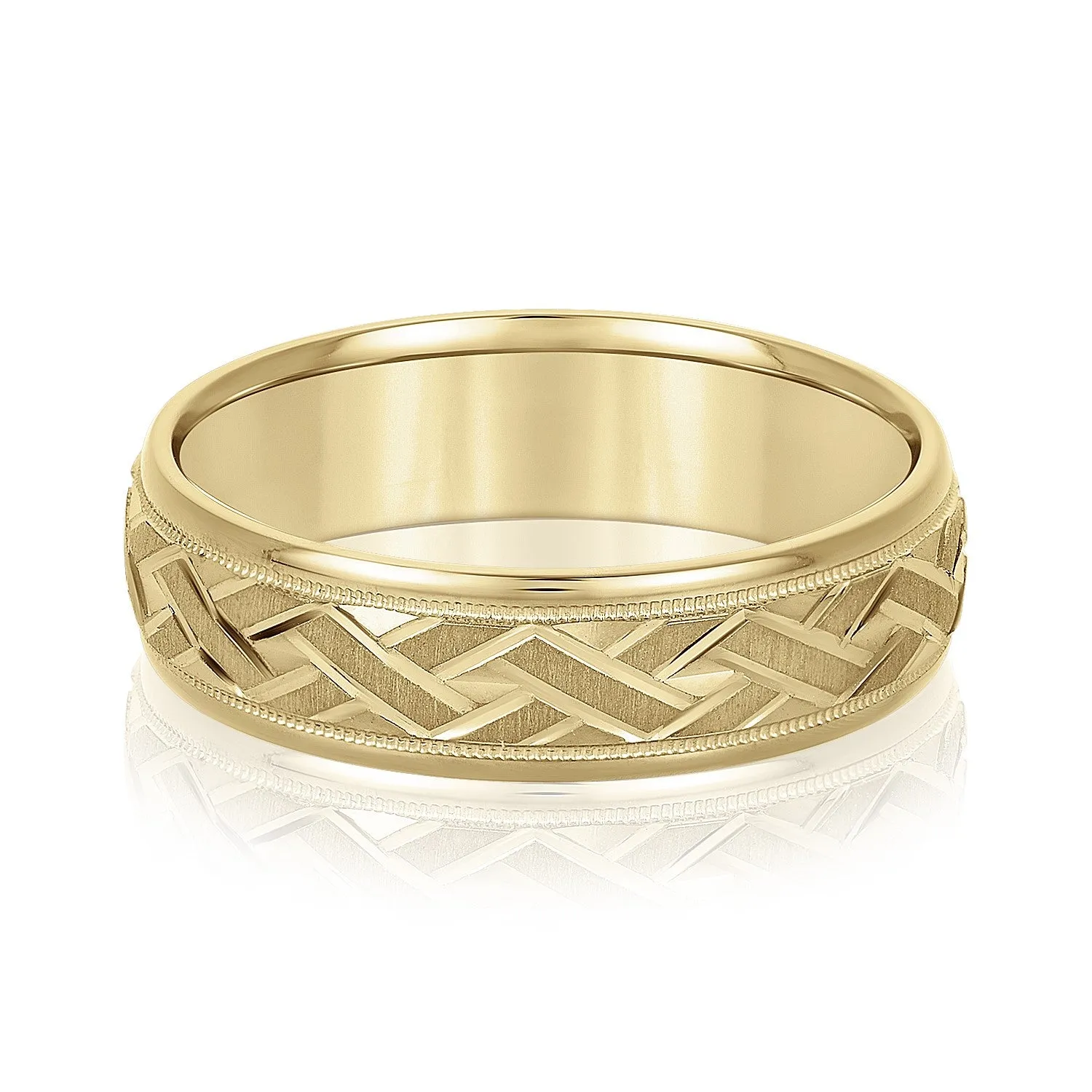 Men's Basket Weave Design Wedding Band