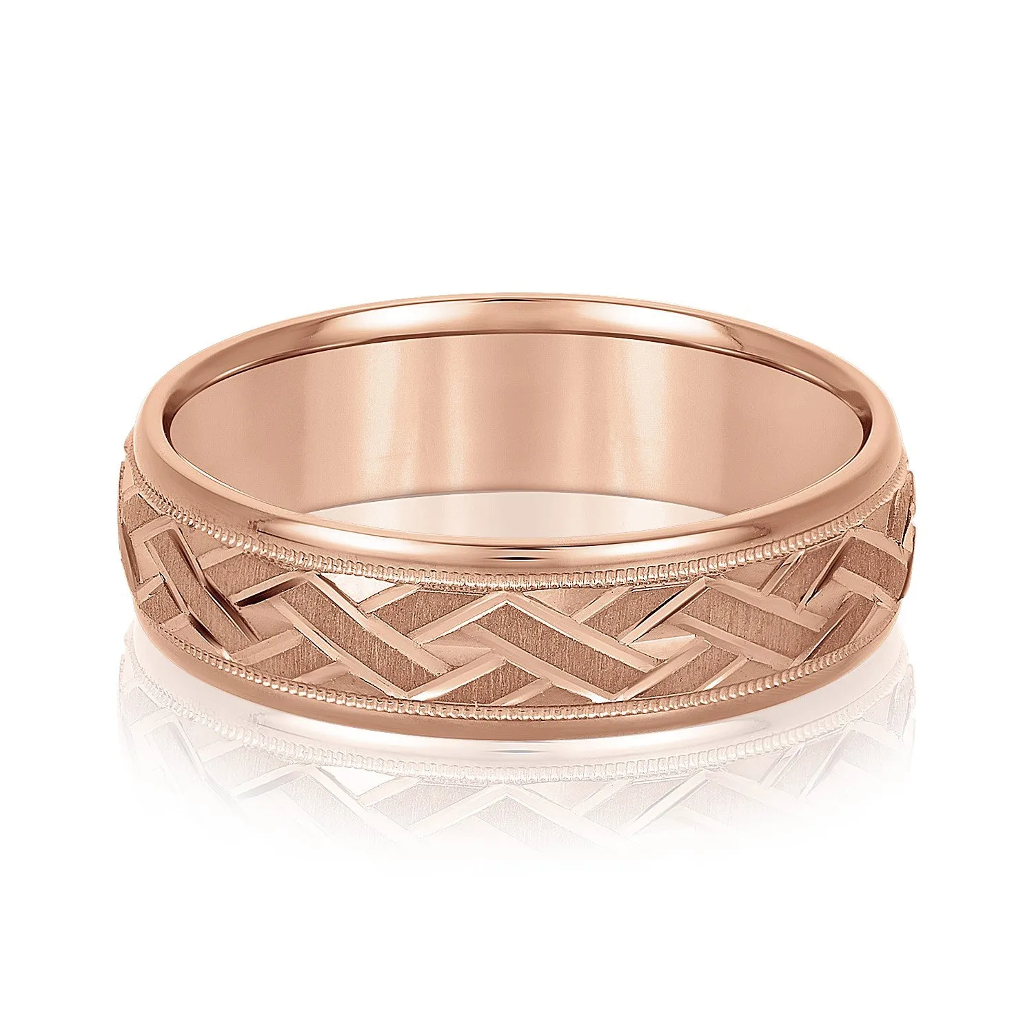 Men's Basket Weave Design Wedding Band