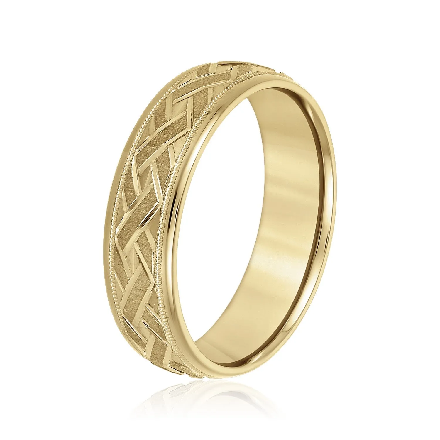 Men's Basket Weave Design Wedding Band