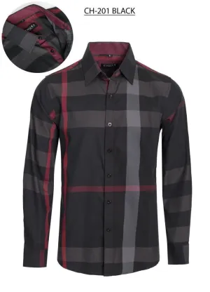 Men's Black Grey Berry Print Shirt