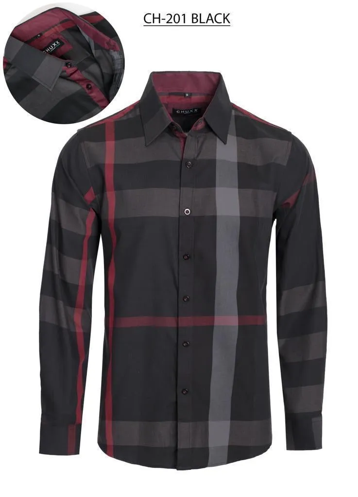 Men's Black Grey Berry Print Shirt