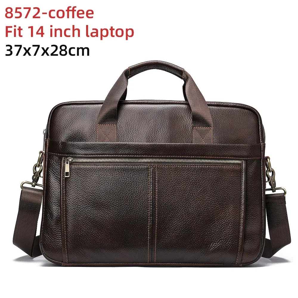 Men's Briefcases Messenger Bag Genuine Leather Laptop Bag
